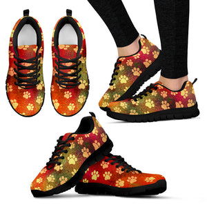 Women's Autumn Leaves Paw Print Sneakers