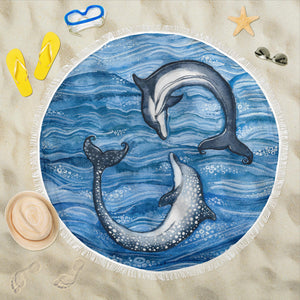 Dolphins in Love Beach Blanket