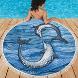 Dolphins in Love Beach Blanket